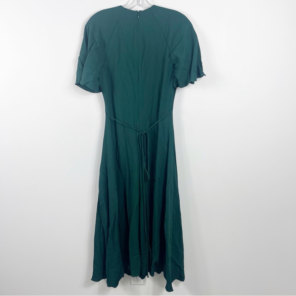 Erdem Tie-detailed Embellished Crepe Midi Dress Size 4 NWT Emerald Green - Picture 8 of 10
